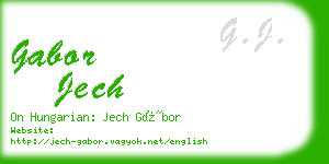 gabor jech business card